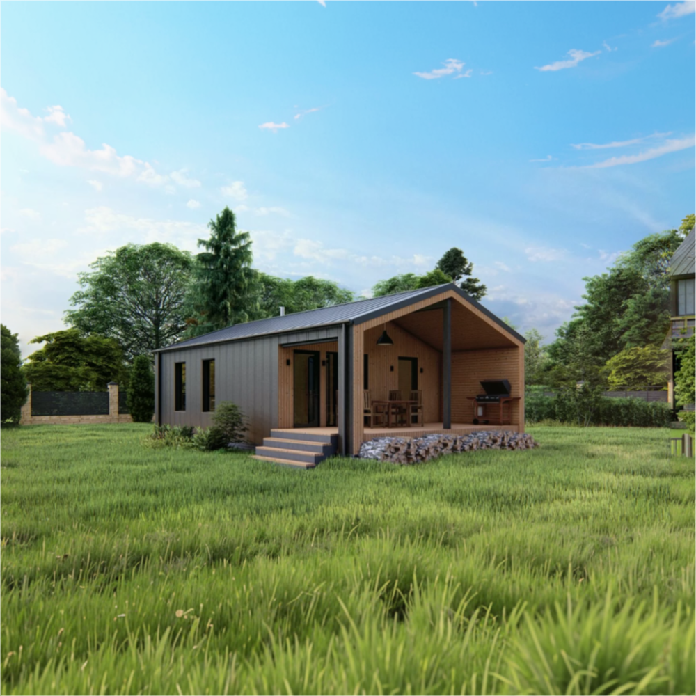 Проект каркасного дома Барнхаус 58м2